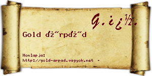 Gold Árpád névjegykártya
